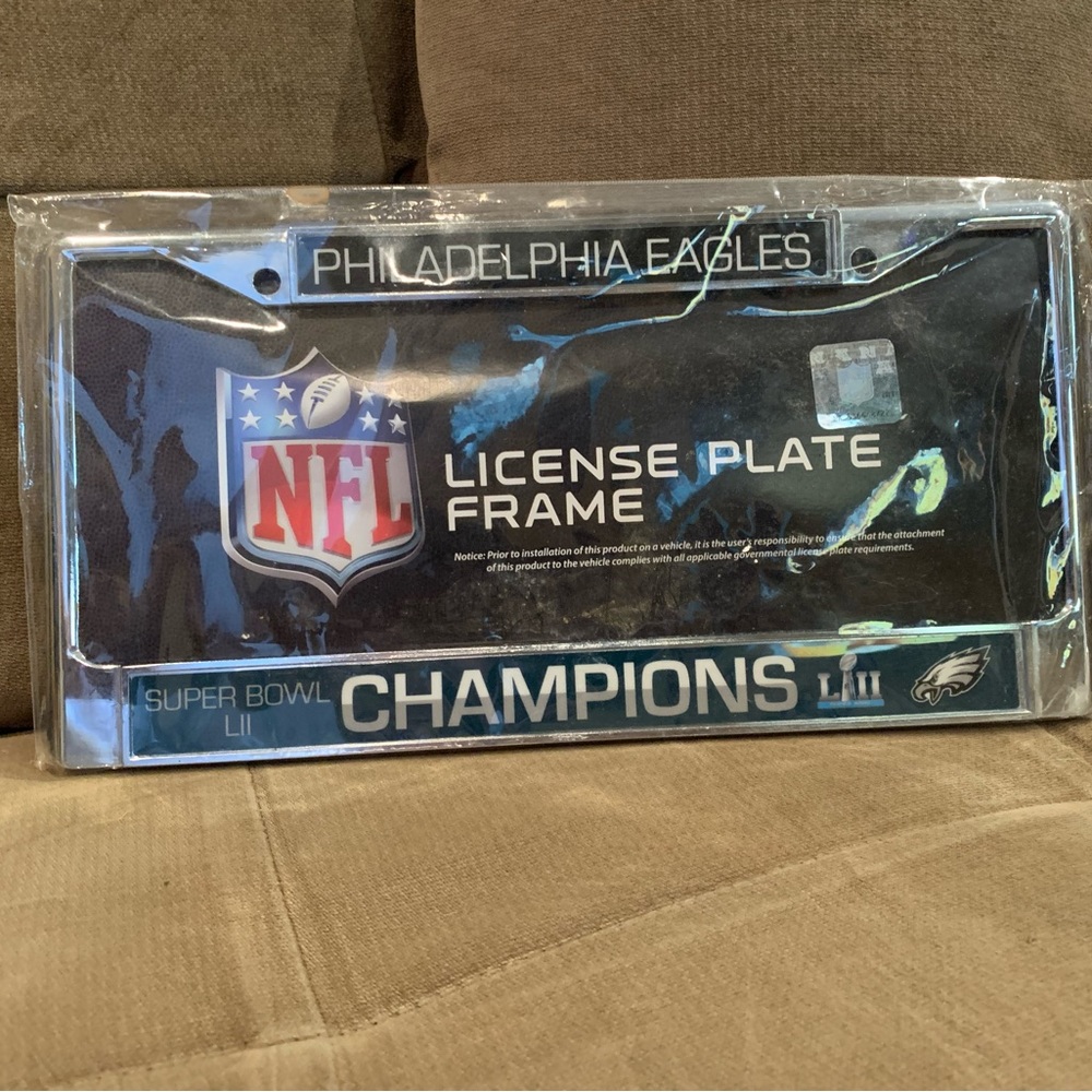 Eagles Official NFL License Plate Frame Champions Addition